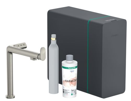 Hansgrohe-HG-Aqittura-M91-SodaSystem-240-1jet-Starter-Set-Edelstahl-Finish-76810800 gallery number 1